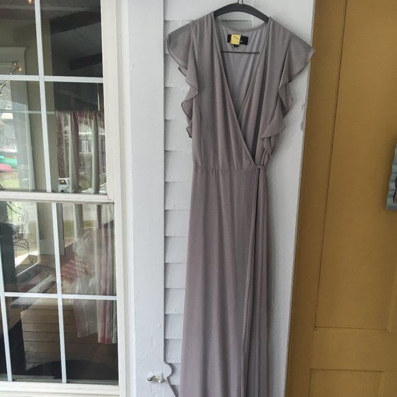 Lulu's Grey Bridesmaid Dress - Picture 3 of 6